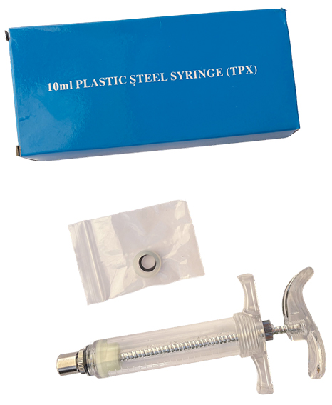 Шприц нейлоновый с упором для пальцев, 10 мл