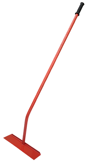 Скребок для навоза с ручкой необрезиненный 40см, красный