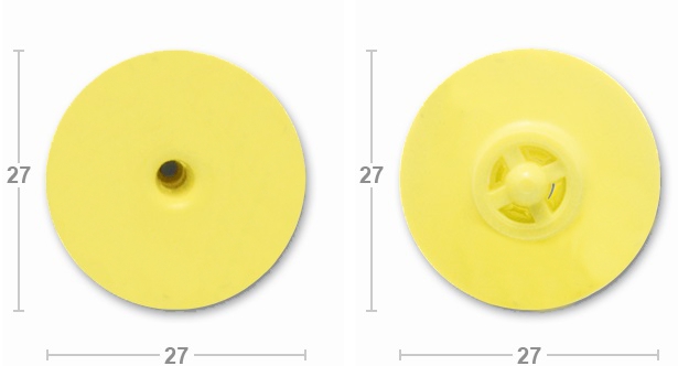 Бирка ушная MULTI flex R/R d27 TMP, жёлтая